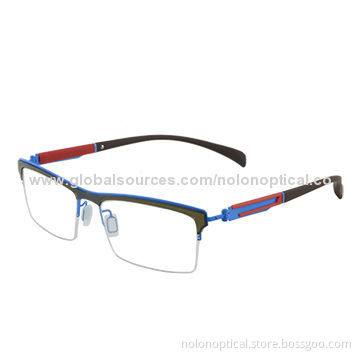 Silicone Temple Stainless Steel, One Piece Frame Combined with Nylon Front